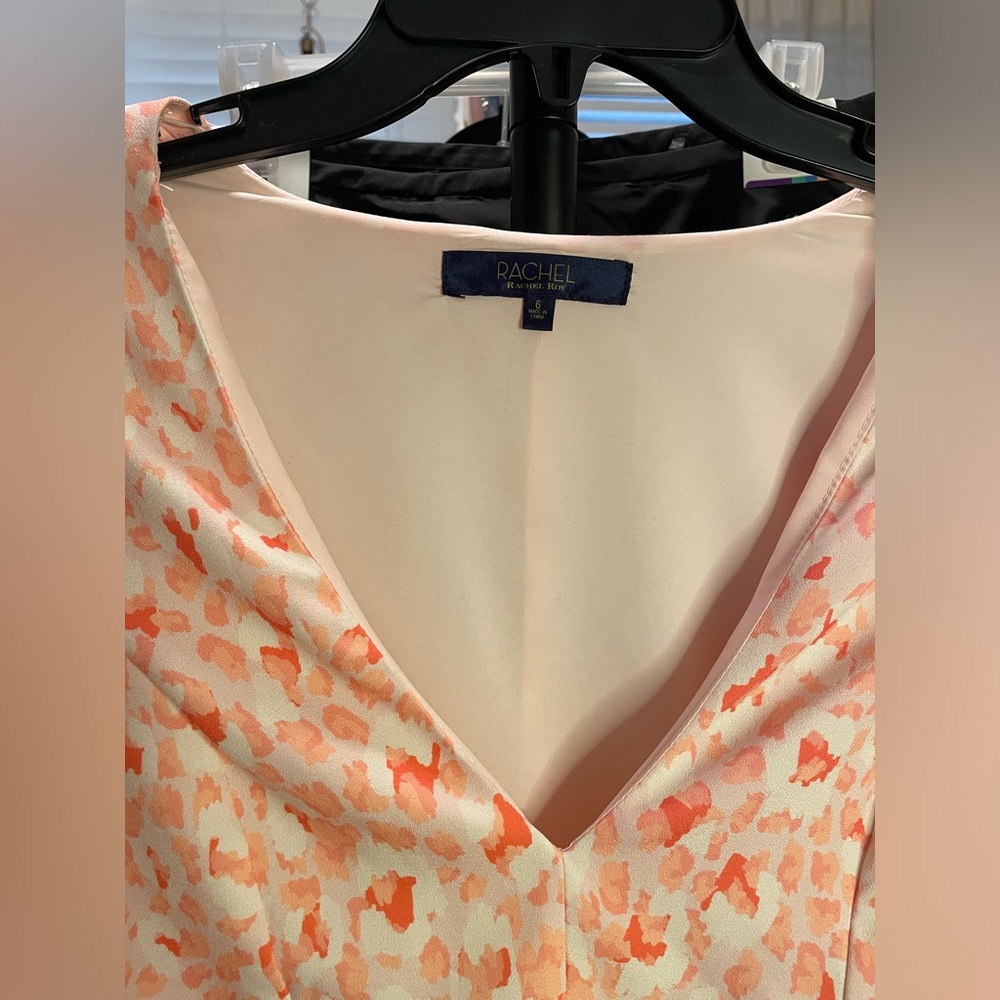NWT Rachel Coral Floral Mini Dress - Picture 4 of 10